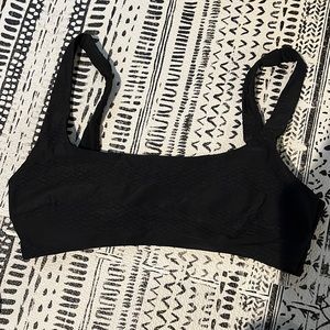 Aerie large scoop bikini top black